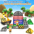 Set 4-6 5-7, 3+ Coodoo Kids Games Magnetic Tiles Road with Extendable Magnetic Crane, City Construction Building Toys