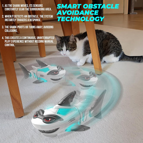 puzgic 3 4 5 6 7 8 Shark Toy Interactive Crawling Shark Toys with Music and Lights for Kids, Auto-Direction Change