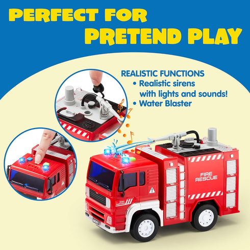 3 4 5 6 7 3-9 JOYIN Toddler Fire Truck Toys for Year Old Boys - Fire Engine, Emergency Vehicle, Kids Firetruck