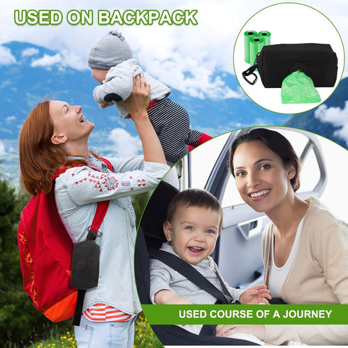3 Pack Set 135 Counts Dingion Diaper Bag Dispenser Diaper Trash Dispenser with Baby Disposal Trash Bags with Hook