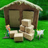 16pcs 1.18X0.79X0.79in LOGOFUN Mini Hay Bales Miniature Hayrick Mini Haystack Decoration Miniature Hay Blocks