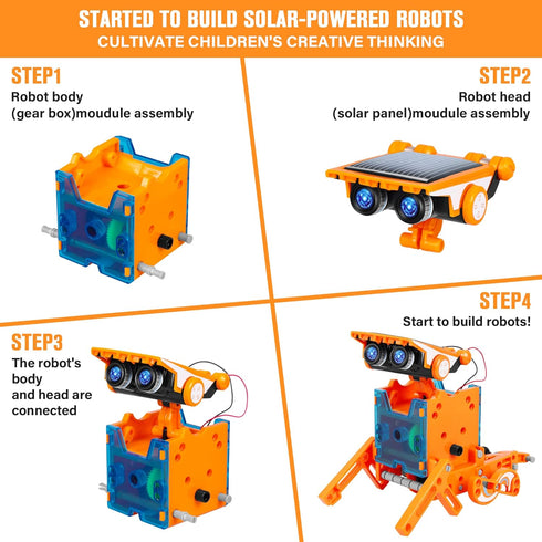 13-in-1 8-12, 8 9 10 11 12 STEM Education Solar Robot Toys for Age DIY Building Science Experiment Robots Kit Birthday
