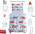 4 Set Sets Mooreeke Pieces Toddler Bedding - Fire Truck Blue Toddler Comforter for Boys, Includes Comforter, Flat