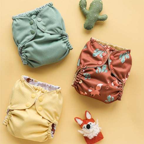2 (18-35lbs) Esembly Cloth Diaper Cover - Reusable Swim Diaper, Waterproof, Breathable - Adjustable Outer Layer Over