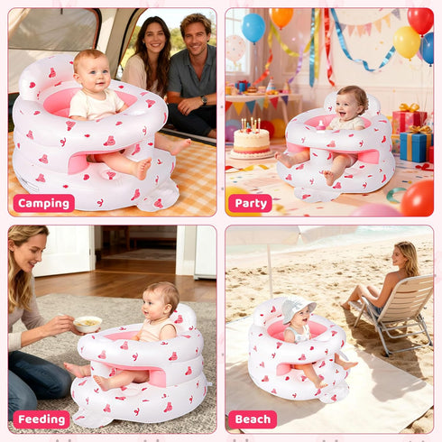 3-36 Inflatable Baby Seat for Months, Baby Seats for Infants for Sitting Up with Back Support Built in Air Pump