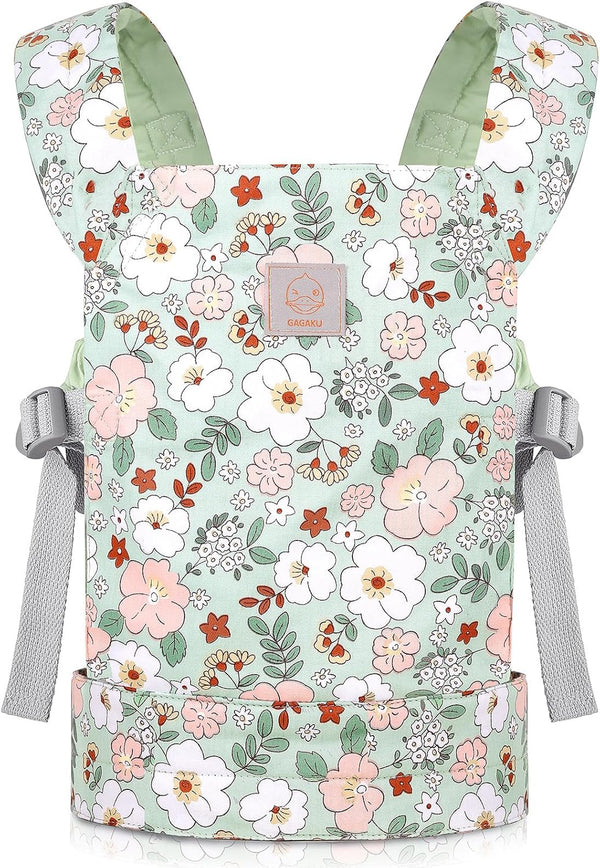 GAGAKU Doll Carrier for Kids, Toy Baby Doll Carrier with Adjustable Straps for American Girl Doll Accessories - Green