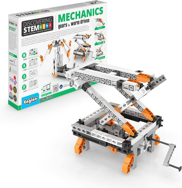 Engino STEM Toys - Construction Toys for Kids 9+, Mechanics Gears & Worm Drives, Educational Gifts for Boys & Girls