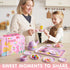 Set Set, 3 4 5 6 JOYIN Fairy Blossom Tea Party for Little Girls, Pretend Pink Tin Teapot Princess Tea Time Play Kitchen