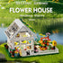 Set 8-12 Flower House Building Mini with LED, City Street View Greenhouse Building Blocks Toy, Valentine Xmas Gift