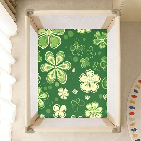 Bseiialft 52 28 Shamrocks Clover Leaves St Patrick Crib Sheets for Boys Girls Soft and Breathable Cotton Baby Sheets