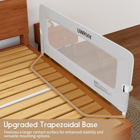 UWRVH 75" 28" Folding Bed Rail Guard for Toddlers,Safety Toddler Bed Rails,Baby Bed Rails- U-Shape No Drilling Design
