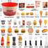 80 3 4 5, Set Pcs Pretend Play Food Toy for Kids Kitchen Aged Fast Food with Storage Bucket, Pizza, Burger, Ice Cream
