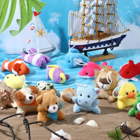 Zhanmai 100 Pcs Mini Plush Stuffed Animal Bulk, Small Animal Toys for Keychain Decoration, Party Favors