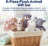5 Set Pack Snug A Babies Animals and Teddy Bears - Plush Toys Bulk - Stuffed Animals for Kids - Baby Shower Small Bear