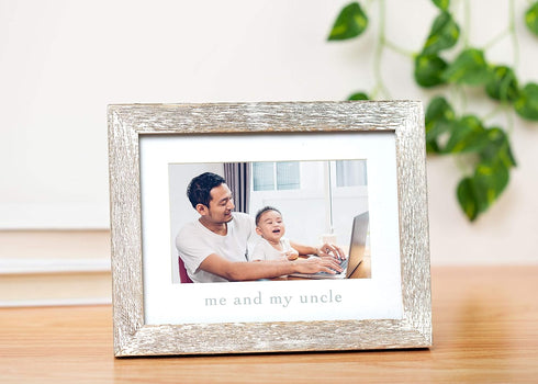 Pearhead Me and My Uncle Rustic Family Picture Frame for Niece or Nephew