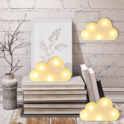 3 clothmile Pcs LED Cloud Night Light Can Be Hung On The Wall Kids Room Room Light, Suitable for Birthday Party Holiday