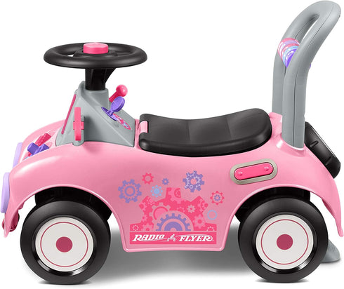 Radio Flyer Creativity Car, Sit to Stand Toddler Ride On Toy, Ages 1-3, Pink Kids Ride On Toy