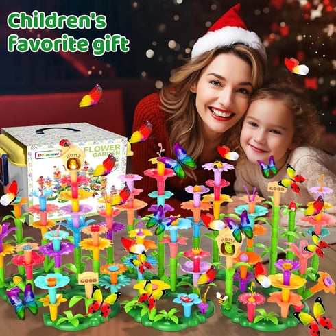 238Pcs Flower Garden Building Toys for Girls - Upgrade DIY Stacking Toys for 3-7 Year Olds, STEM Educational