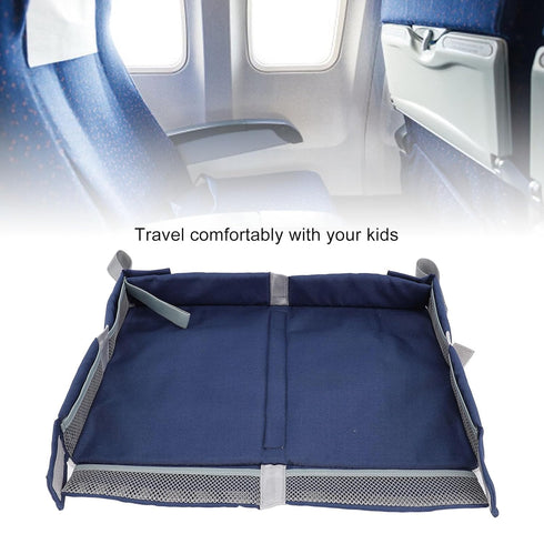Foldable Airplane Tray Cover with Pockets, Portable Toddler Travel Table Tray Toy Organizer Bag for Kids and Adults