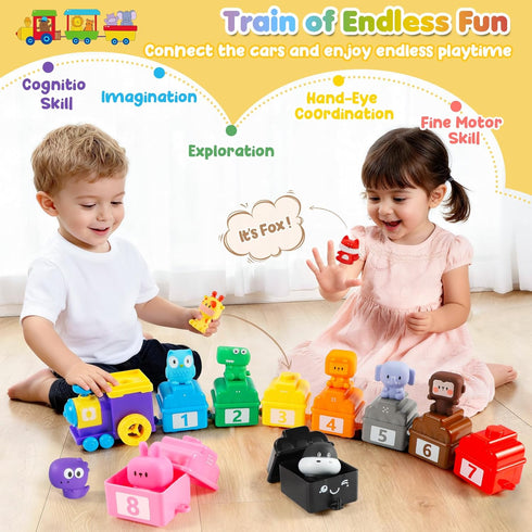 1 2 3 Set 10 Counting URMYWO Learning Toys for Years Old Boy Girl, Toddler Montessori Toys, Train with Finger Puppets