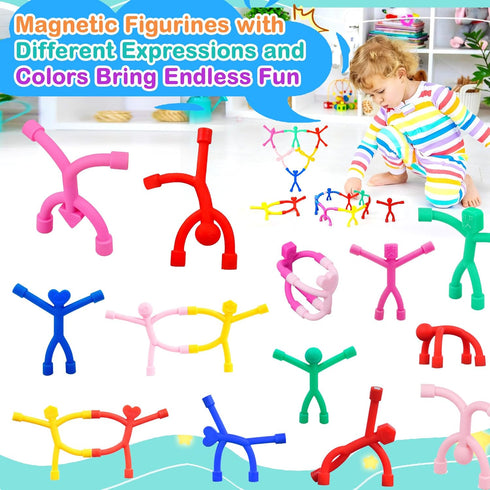 6Pcs Magnetic Men for Toddlers Kids, Colourful Travel Magnetic People Figures for Airplane Car, Fidget Toys Road Trip