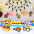 12PCS Construction Party Supplies Construction Party Felt Glasses with Tractor Excavator Dump Truck Plastic