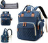 Sweet BB Baby Diaper Backpack with Changing Pad, Waterproof, USB Port, Large Capacity (Blue)