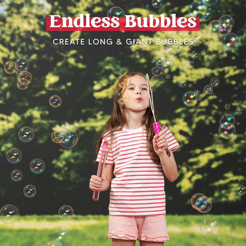 JOYIN 14.6’’ Big Bubble Wands, 1 Dozen Bubble Wand Bulk with Refill Solution for Summer Party Favors
