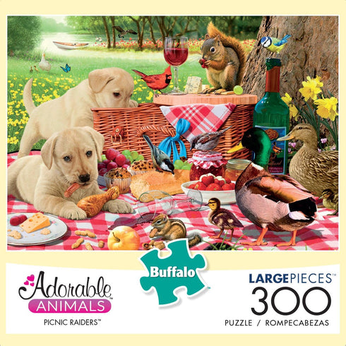 Buffalo Games Picnic Raiders - 300 LARGE Piece Jigsaw Puzzle in Red