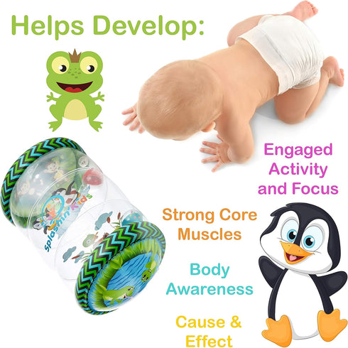 Splashin'kids infant toys Beginner Crawl Along Game Ball Drop Maze Tummy Time activity center early development Jumbo roller rattle toy baby toys for 6 months 1 2 3 year olds Watch Video