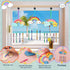 TREACLUB 12 Pack DIY Wind Chime Kit for Kids - Make Your Own Rainbow Coloring Star Moon Sun Arts and Crafts - Wooden
