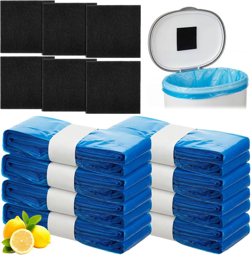 Jaloro 8 Pack Diaper Pail Refill Bags with 6 Activated Charcoal Odor Filters,