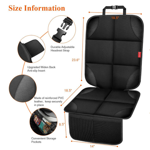 OCCKAI 600D Car Seat Protector, Carseat Seat Protectors with Thick Padding and Upgraded Non-Slip Backing, Waterproof