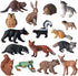 Flormoon Small Animal Figures for Kids - 16PCS Realistic Forest Animals Baby Figurines - Educational Toys