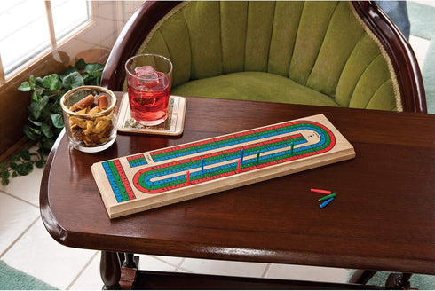 Mainstreet Classics Traditional Wooden Cribbage Board Game Set