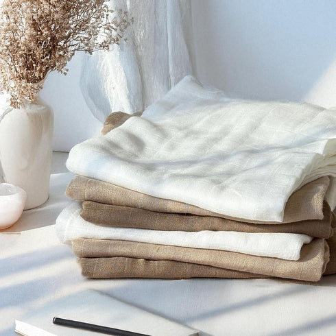 6 Pack, 27.5 27.5 Inches Muslin Swaddle Blankets Newborn Baby Receiving Blankets, Soft Breathable Baby Wrap for Boys