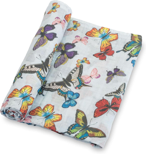 LollyBanks Baby Blanket for Girls, Large 47 x 47 Inches Soft Muslin