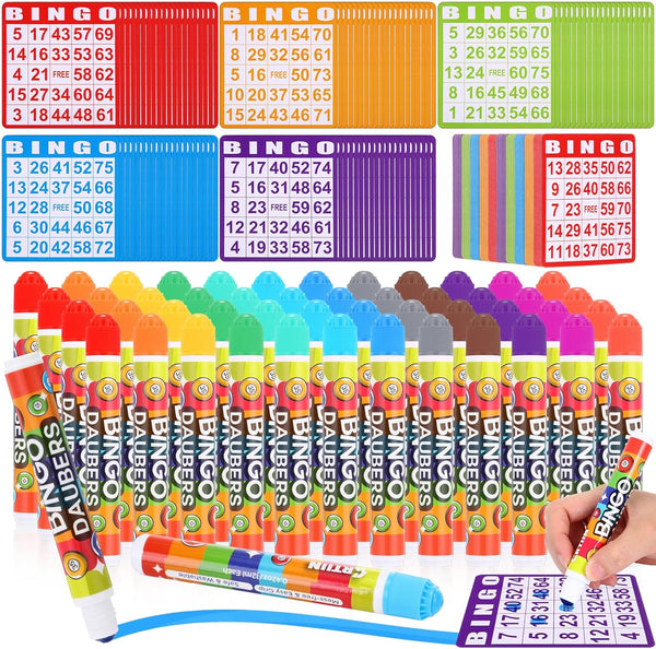 Crtiin 148 Pack Game Cards and Dot Daubers Set Includes 100 Bingo