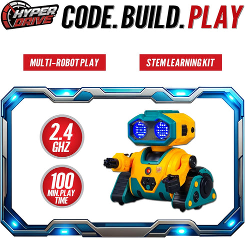 Hyper Drive Programming Smart-Bot Coding Robot Kit for Kids STEM Robotics Toy with Easy for Beginners Build, Code