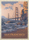 MyPuzzle San Francisco, CA - Golden Gate-Water's Edge Vintage Poster, Premium 500 Piece Jigsaw Puzzle