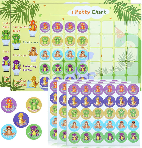 GWHOLE Dinosaur Potty Training Chart for Toddlers Boys Toilet Training Reward Potty