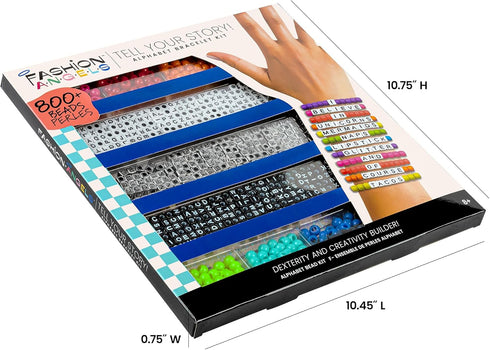 Fashion Angels Tell Your Story DIY Bead Set, Over 800 Charms & Alphabet Beads for Kids Bracelet Making Kit