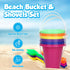 Beach Sand Toy Set, includes 12 Sets,Buckets and Shovels,4.25 inches,Sand Castle Beach Mold Pails, Plastic Beach Buckets & Shovel Tools, Building Beach and Sandbox Toys for Kids and Toddlers