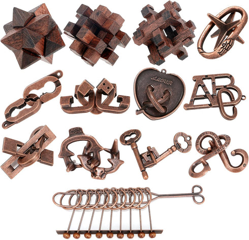 Mytothfy 13 Pcs Brain Teaser Puzzles for Adults - Metal Puzzles 3D Puzzle