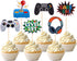 36 PCS Assembled Video Game Cupcake Toppers Game On Controllers for Kids Birthday Party Decorations