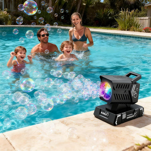 Control,1800mAh 100 11 SHCKE Bubble Machine Remote Rechargeable Battery Mins/USB-C Charging,Auto Rotation & RGB