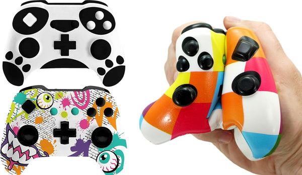 JA-RU Video Game Controller Squishy Fidget Toy - 2 Soft Foam Controllers for Kids Stress Relief