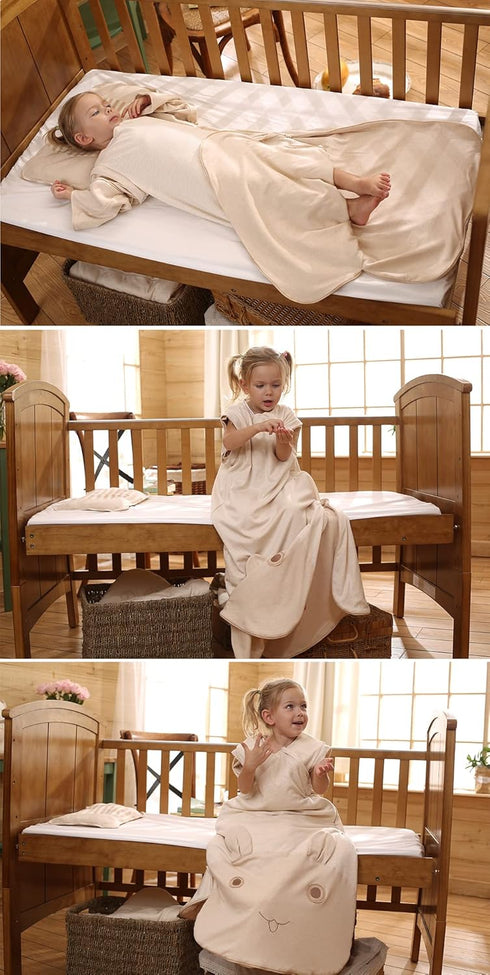 CYUURO 3-Way 100% 3.5 Baby Wearable Blanket Sleeping Bag Sack for Toddler Baby Girl Boy Unisex Zipper Baby Sleep Sack