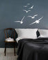 Flying Birds Wall Decals, Vinyl Stickers for Kids Room, Nursery, Office, Bedroom, Living Room - Modern Decor Y20 (White)