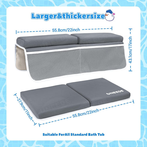 Elbow Set, 1.5 Elbow UNEEDE Baby Bath Kneeler and Rest Pad Thick Memory Foam Bath Kneeling Pad with Support, Bathtub
